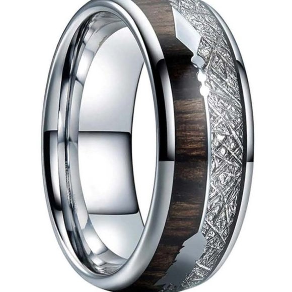 Hunter Koa Wood Tungsten Carbine Men's Ring - Picture 9 of 9